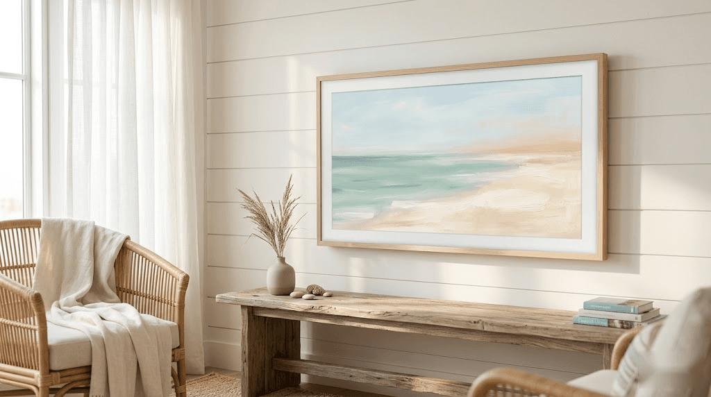 Coastal Calm Frame TV mockup