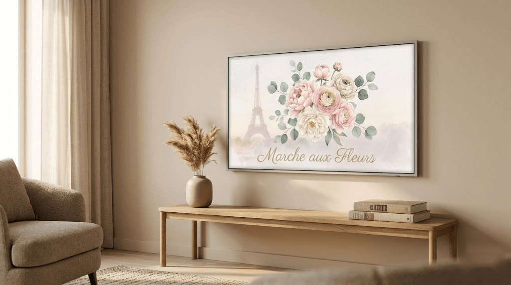 Vintage Paris Frame TV mockup